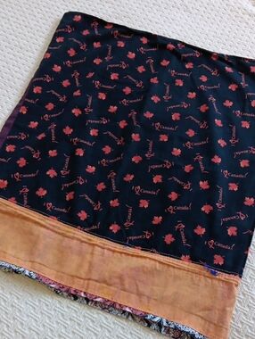 Vintage Handmade Pillow Cover Black I ❤️ Canada / Solid & Print